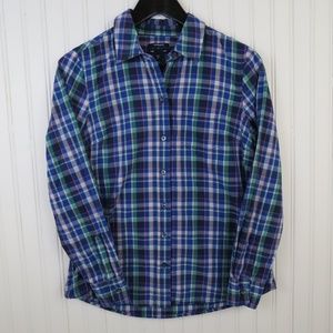 Gap Boyfriend Fit Shirt Plaid Button Front XS